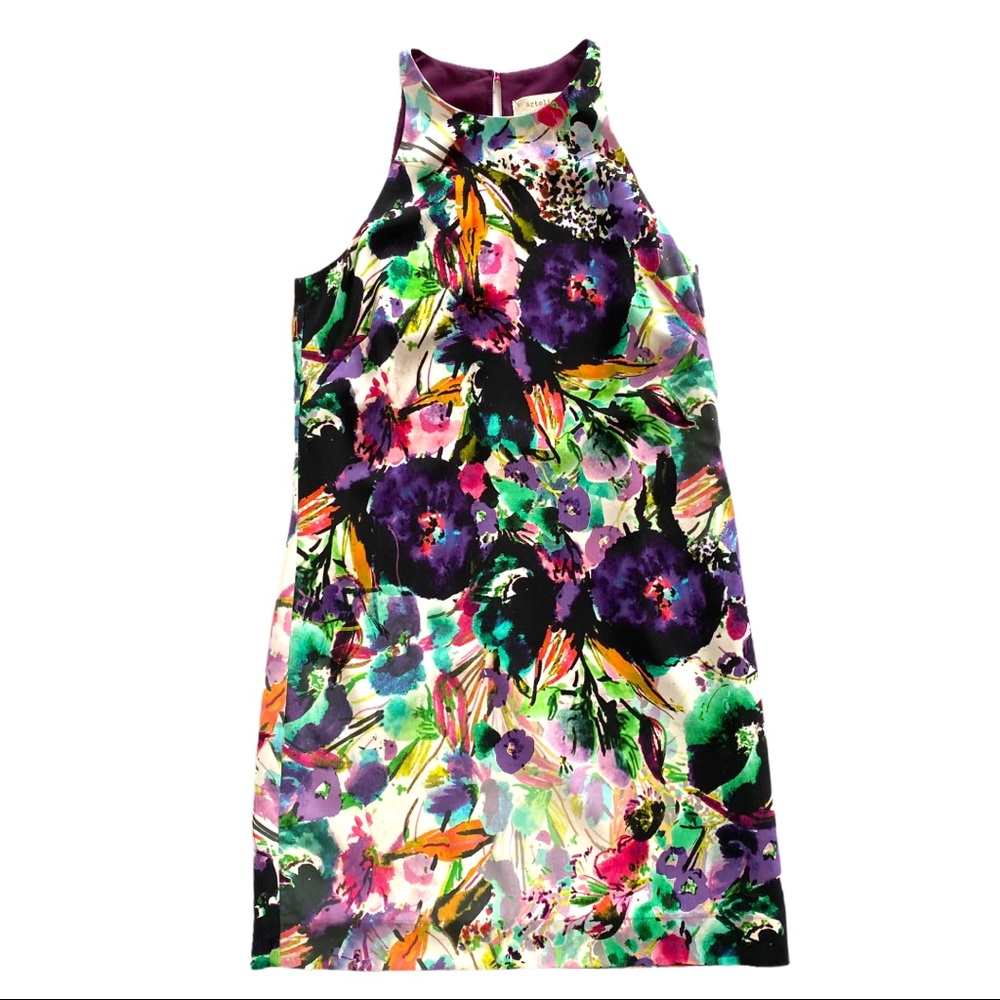 Nicole Miller Artelier Silk Floral Halter Dress | 2 - Picture 2 of 9